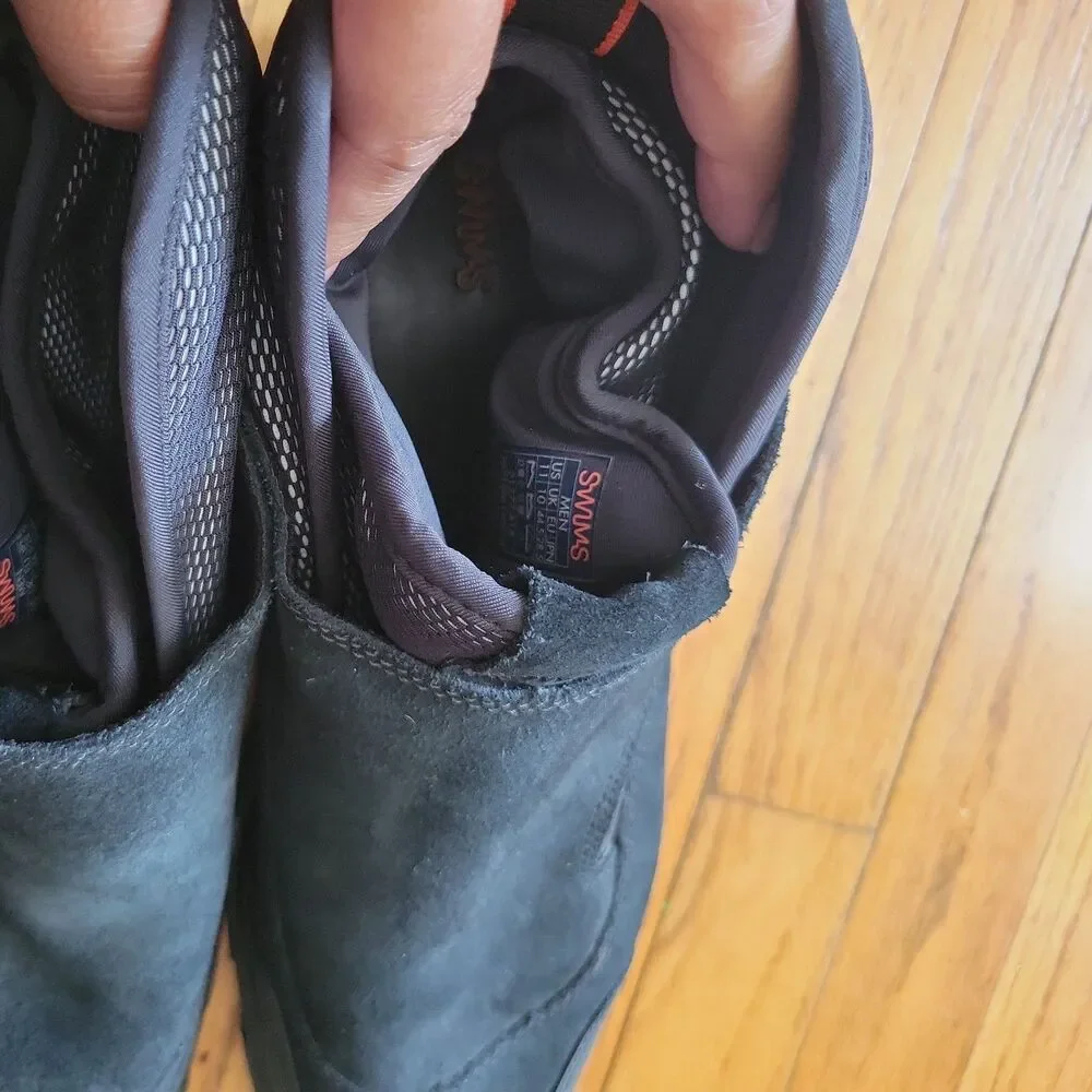 Swims NWOB Suede Ankle Boots with Zippers Size 11 US 44.5 EU in Solid black
